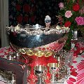Tea reflections on punch bowl